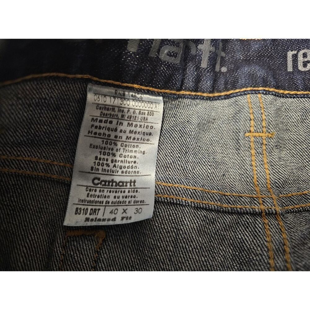 Mens 40X30 Carhartt B310 DRT Relaxed Fit Boot Cut Jeans Distressed - Picture 4 of 9